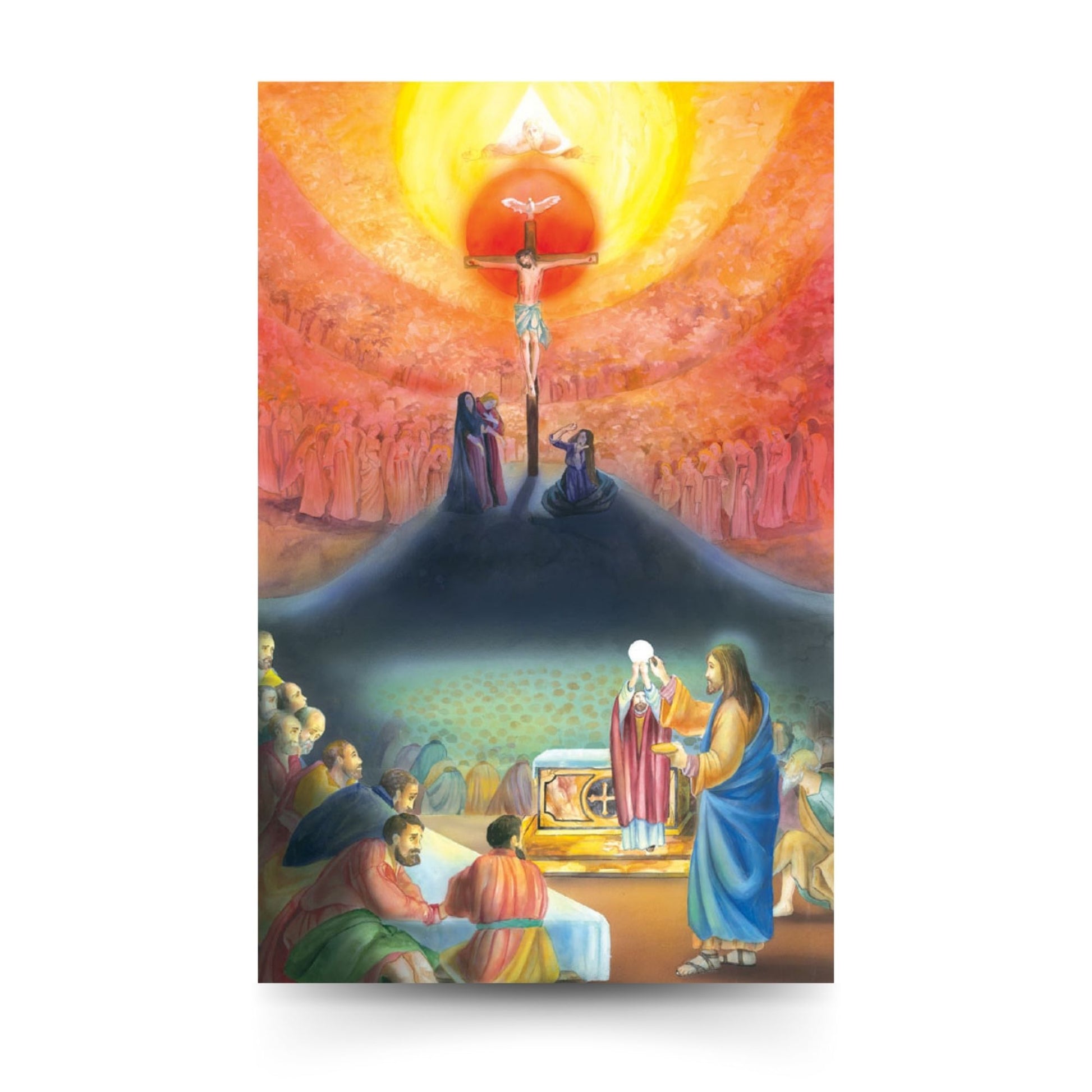 Cartolina con illustrazione ?Eucaristia" e retro ?Preghiera per la comunione spirituale?.
