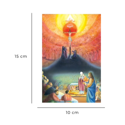 Cartolina con illustrazione ?Eucaristia" e retro ?Preghiera per la comunione spirituale?.
