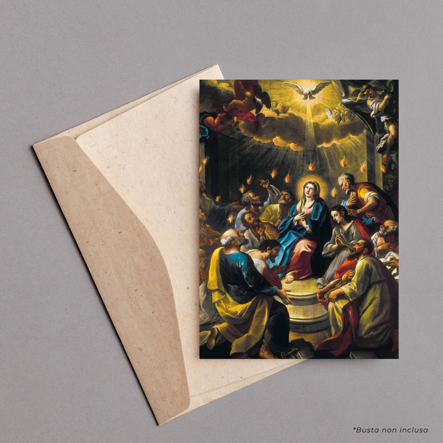 Cartolina Pentecoste. Sul retro "Atto di consacrazione allo Spirito Santo"