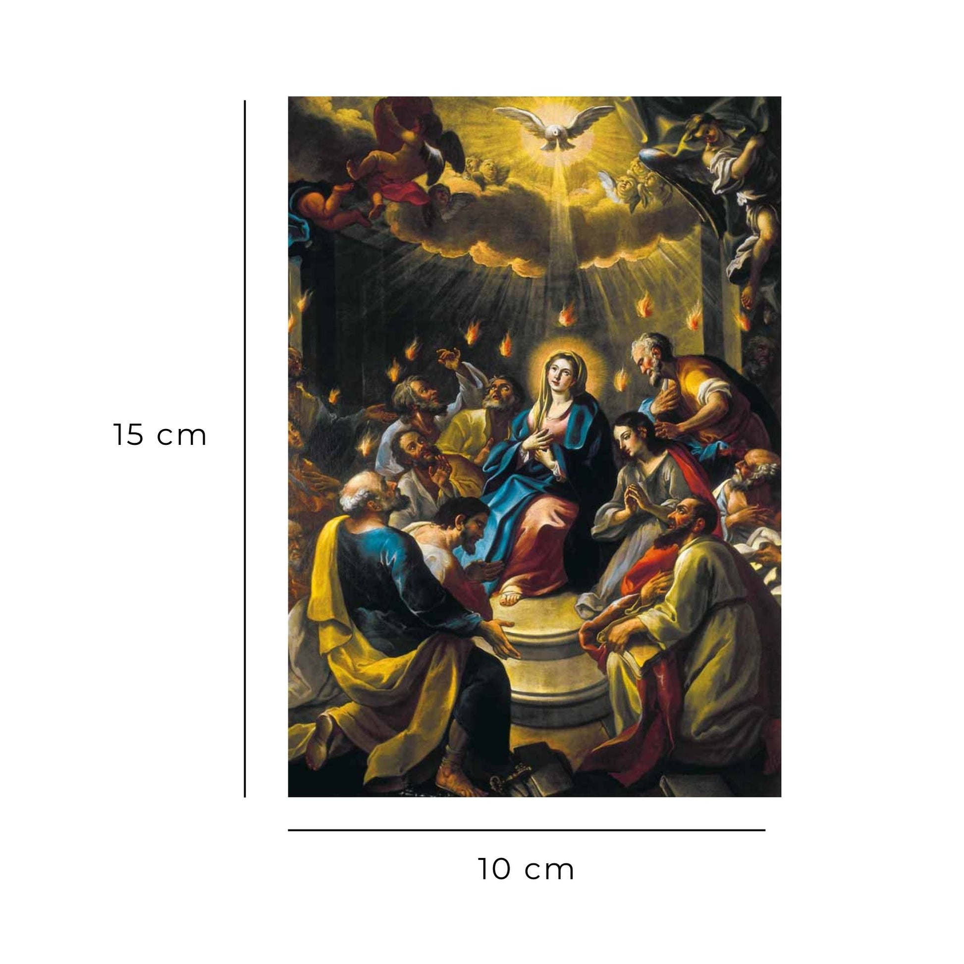 Cartolina Pentecoste. Sul retro "Atto di consacrazione allo Spirito Santo"
