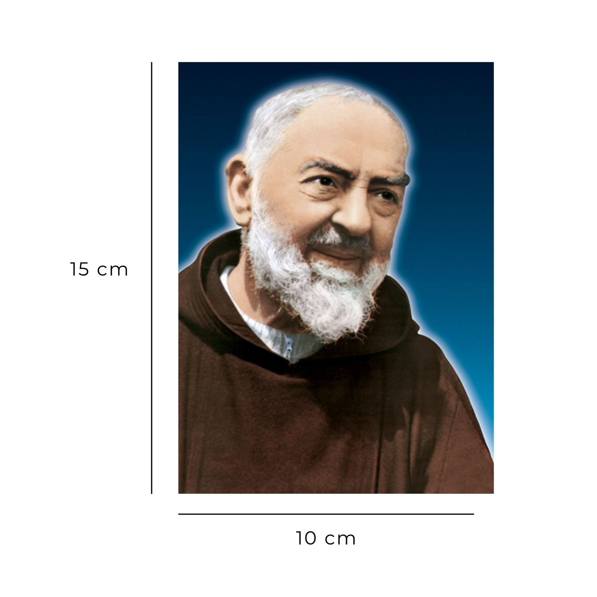 Cartolina san Pio da Pietrelcina. Sul retro "Coroncina al sacro cuore di Gesù di san Pio da Pietrelcina".