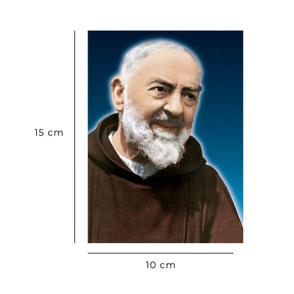 Cartolina san Pio da Pietrelcina. Sul retro "Coroncina al sacro cuore di Gesù di san Pio da Pietrelcina".
