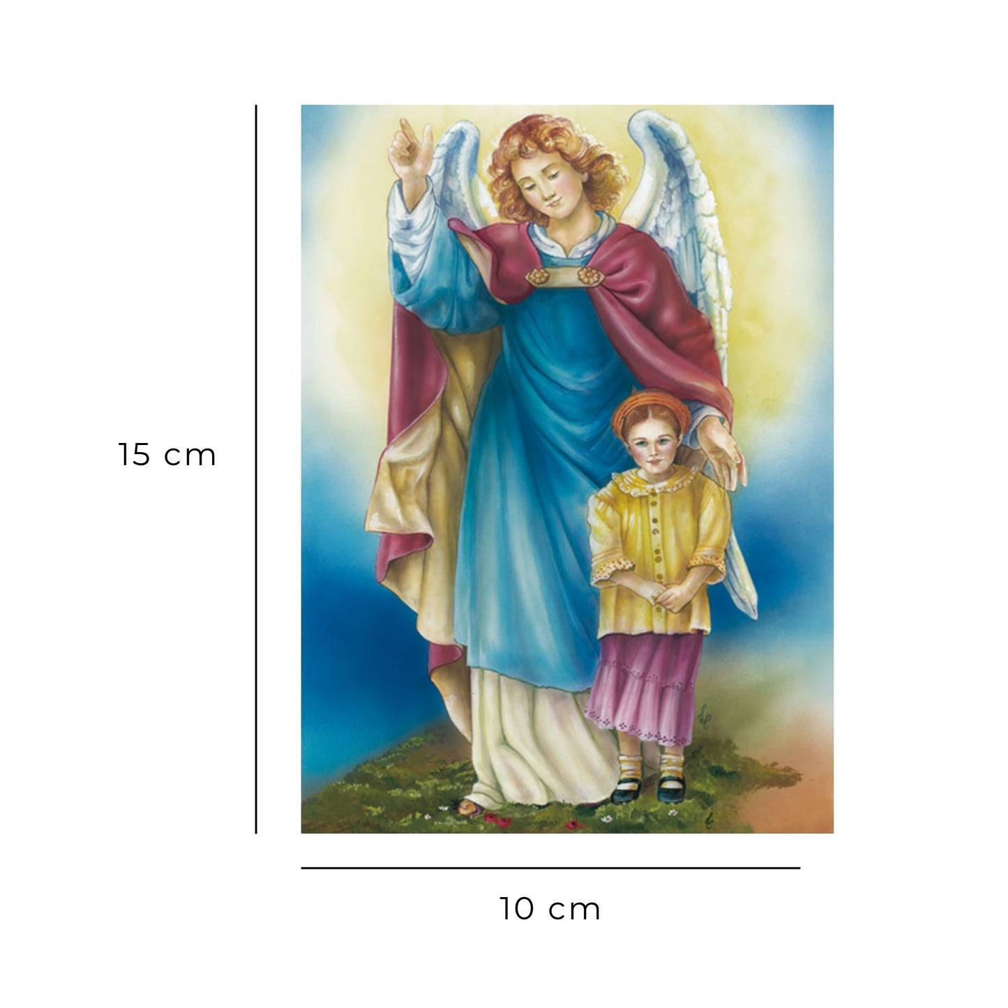 Cartolina angelo custode. Sul retro "Triduo all'angelo custode"