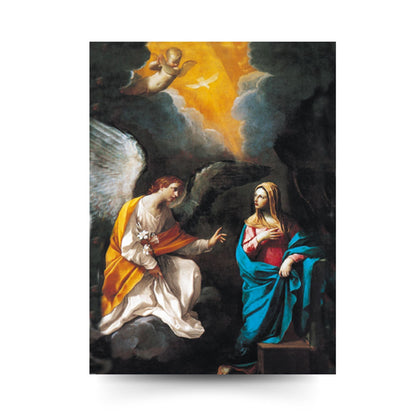 Cartolina san Gabriele (annunciazione). Sul retro "Preghiera a san Gabriele arcangelo"