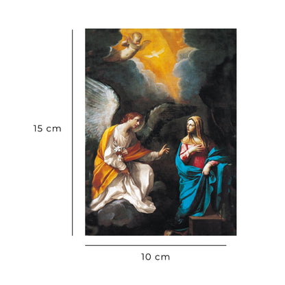 Cartolina san Gabriele (annunciazione). Sul retro "Preghiera a san Gabriele arcangelo"