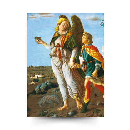 Cartolina san Raffaele arcangelo. Sul retro "Preghiera a san Raffaele arcangelo"