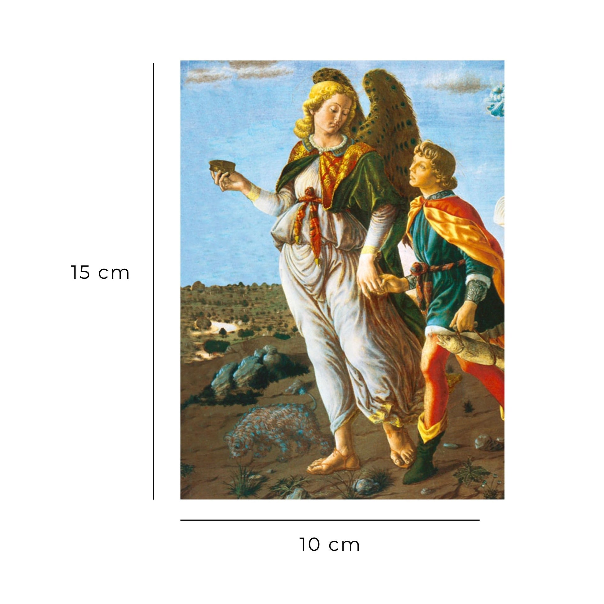 Cartolina san Raffaele arcangelo. Sul retro "Preghiera a san Raffaele arcangelo"