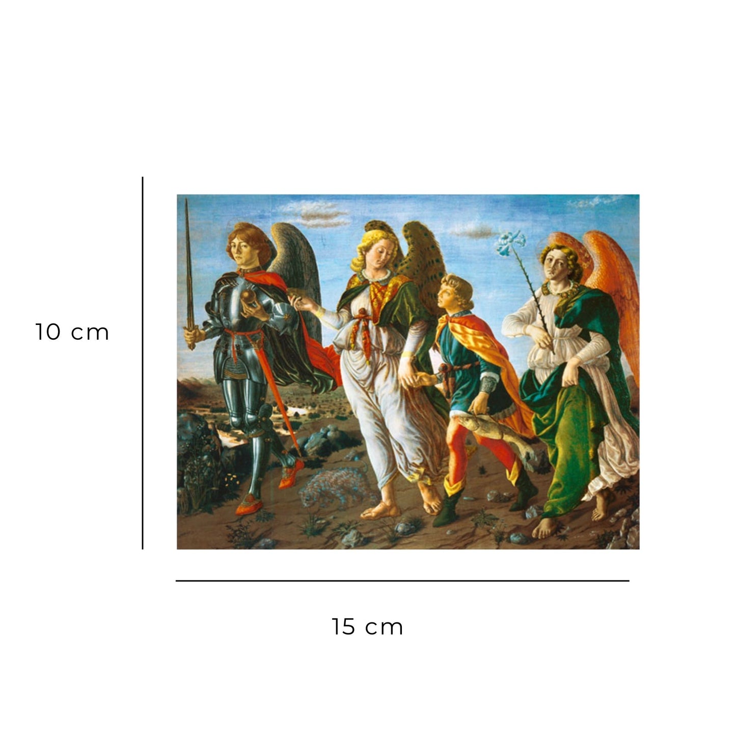 Cartolina arcangeli. Sul retro "Preghiera prima di mettersi alla guida"