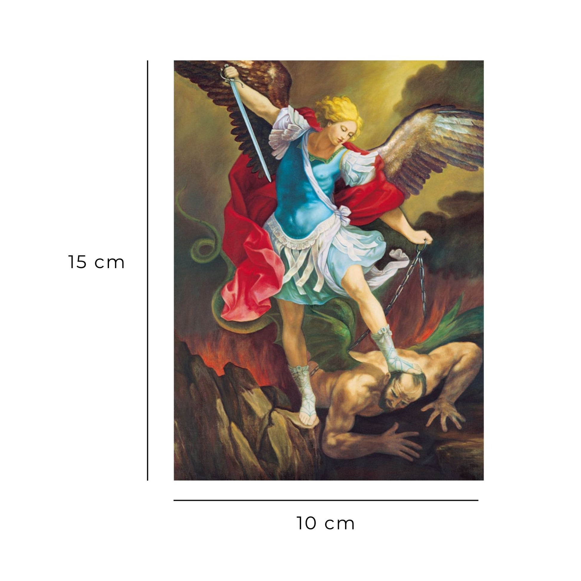 Cartolina san Michele arcangelo. Sul retro "Consacrazione a san Michele arcangelo"