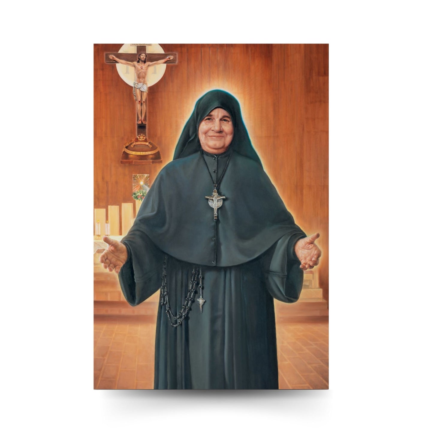 Cartolina Beata Madre Speranza di Gesù. Sul retro "Preghiera alla Beata Madre Speranza di Gesù"