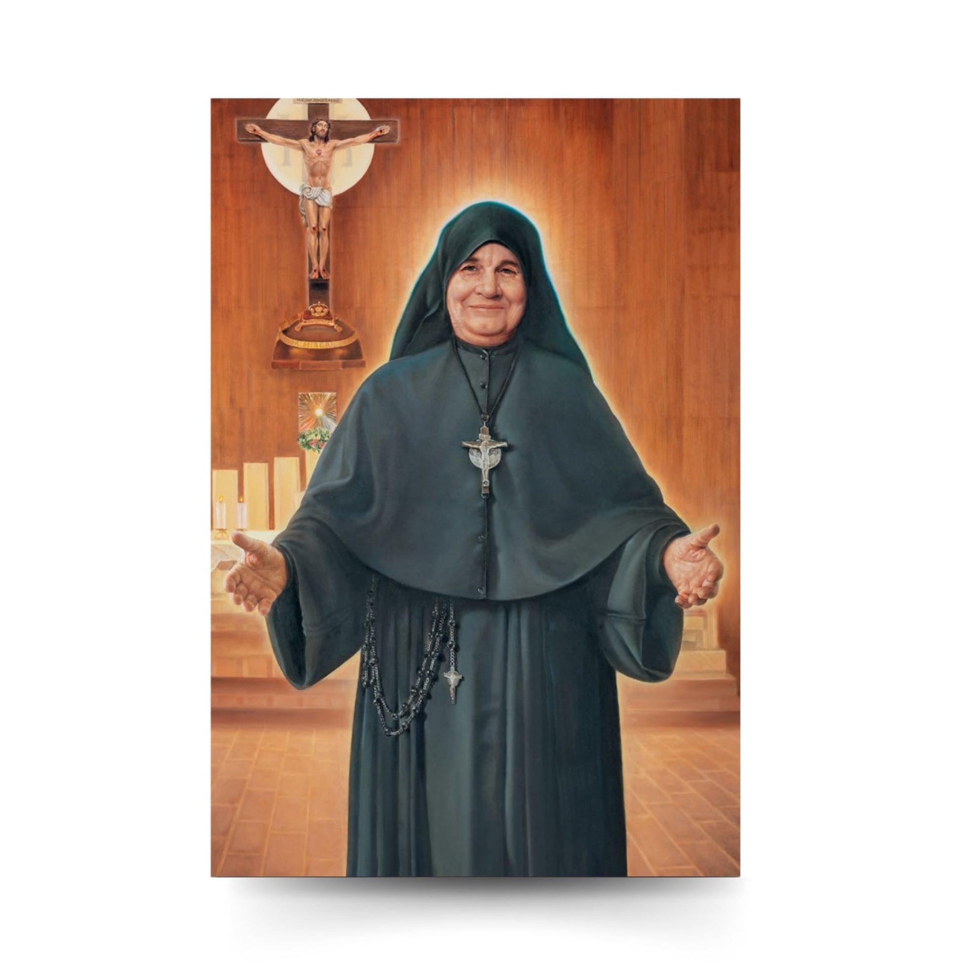 Cartolina Beata Madre Speranza di Gesù. Sul retro "Preghiera alla Beata Madre Speranza di Gesù"