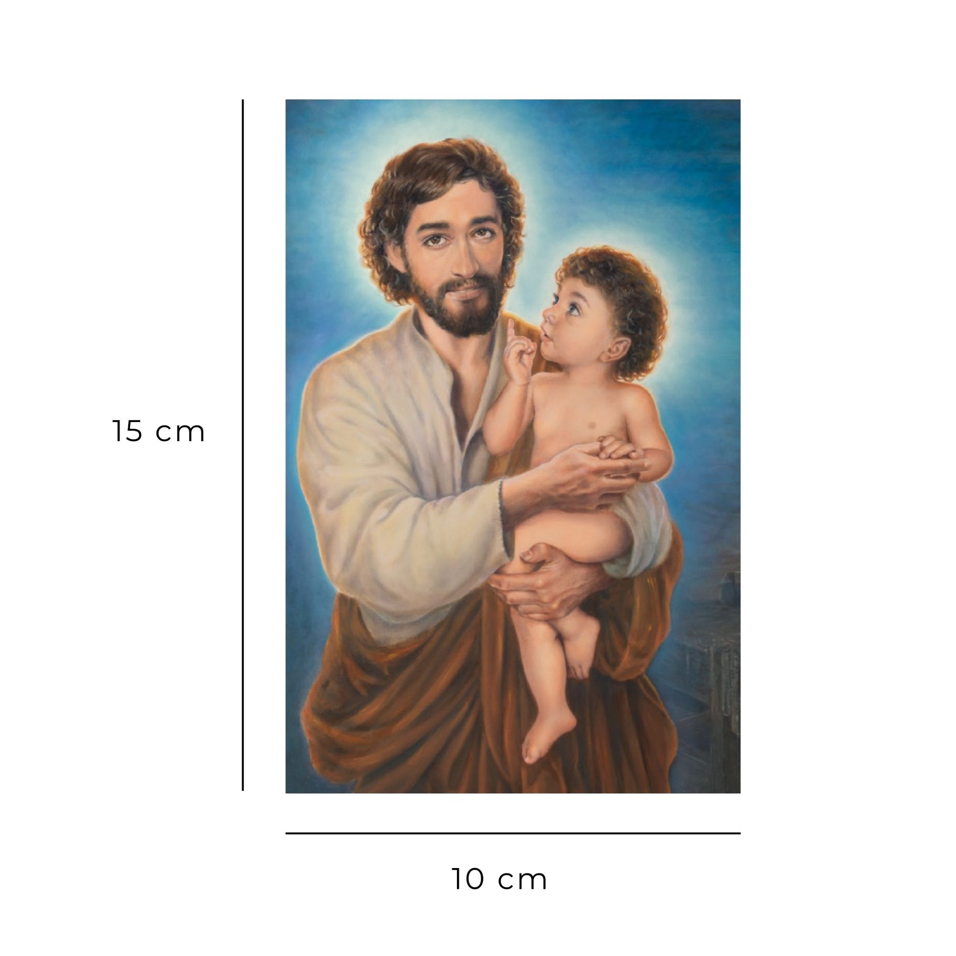 Cartolina san Giuseppe (dipinto di Dawid K.). Sul retro "San Giuseppe, a te ricorriamo"
