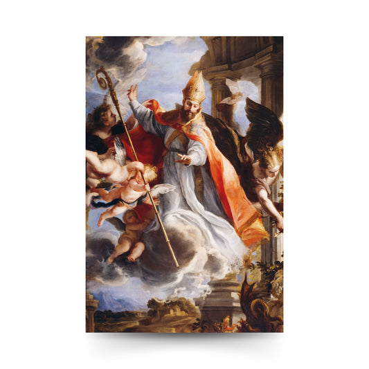 Cartolina sant'Agostino con retro "Preghiera a sant'Agostino"