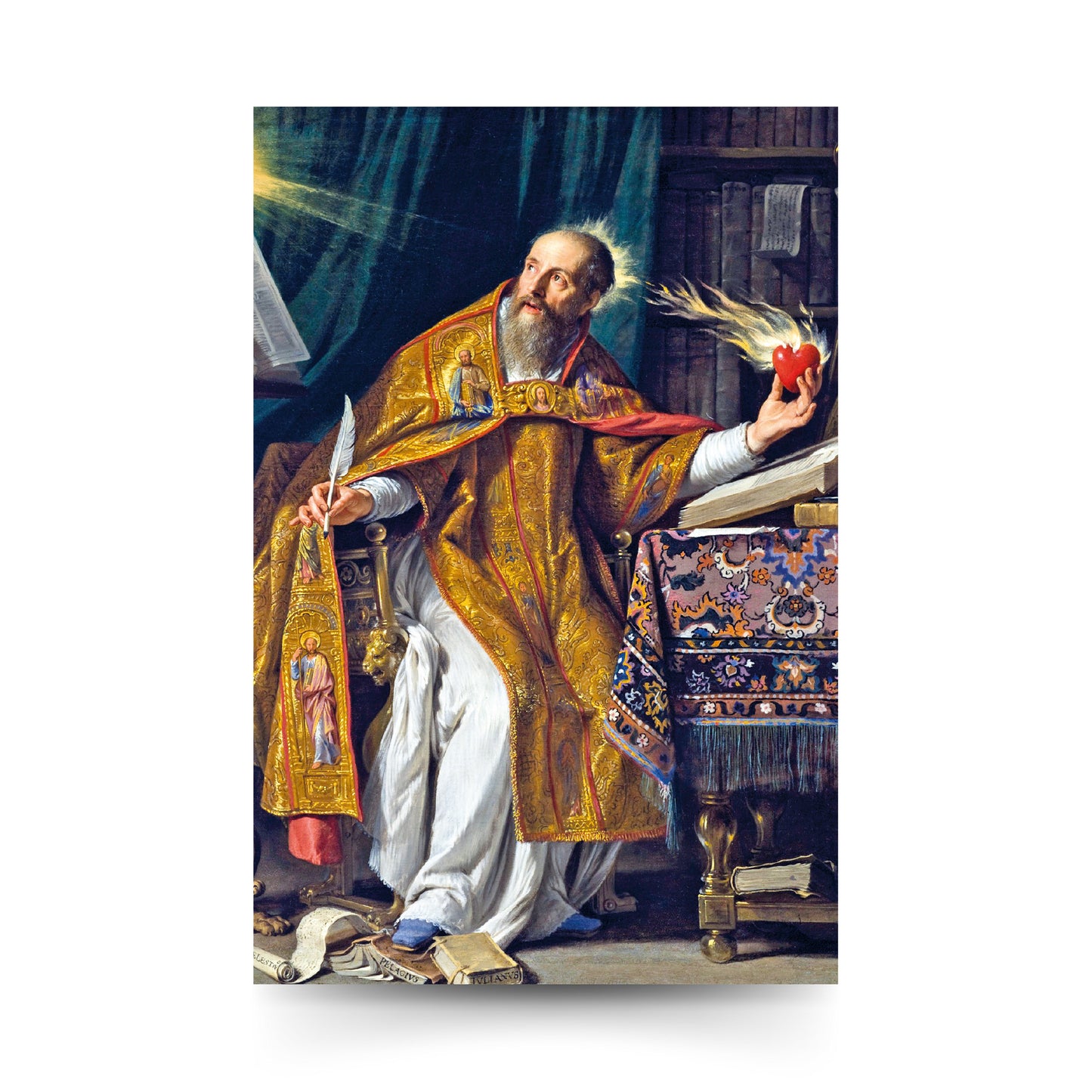 Cartolina sant'Agostino con retro "Preghiera a sant'Agostino"