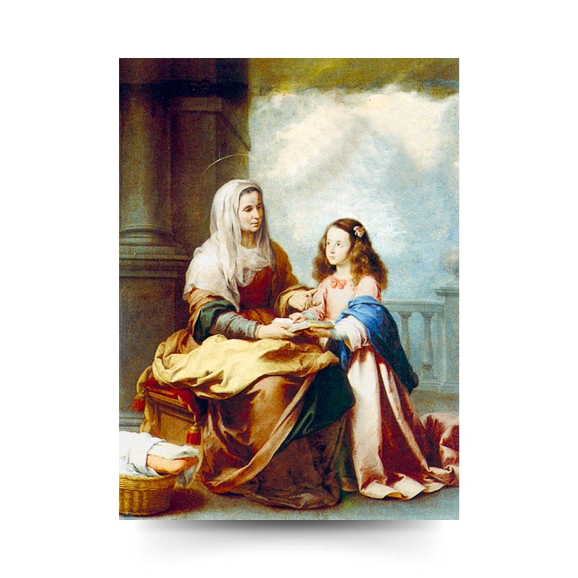 Cartolina sant'Anna e Maria. Sul retro  "Preghiera a sant?Anna"