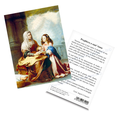 Cartolina sant'Anna e Maria. Sul retro  "Preghiera a sant?Anna"