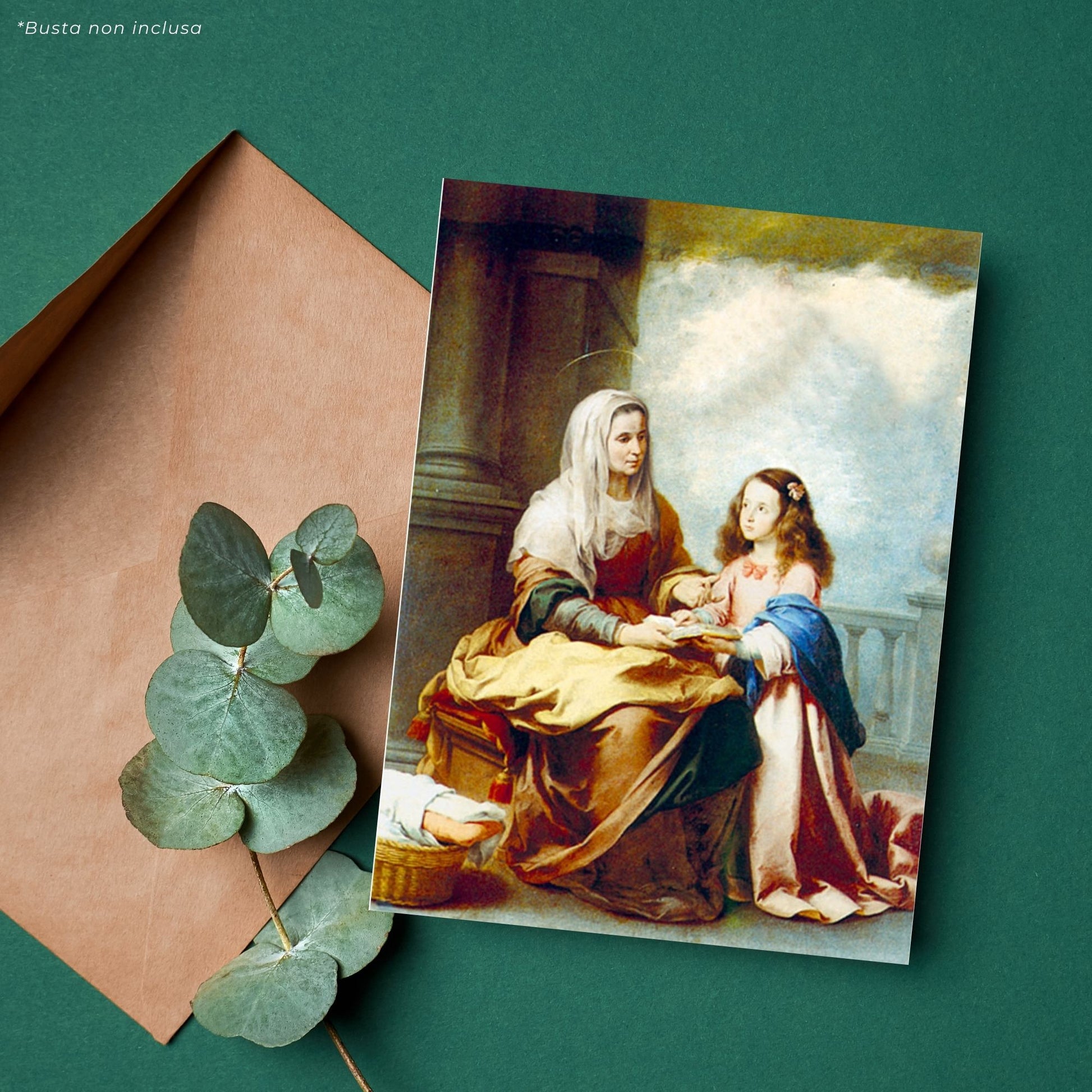 Cartolina sant'Anna e Maria. Sul retro  "Preghiera a sant?Anna"