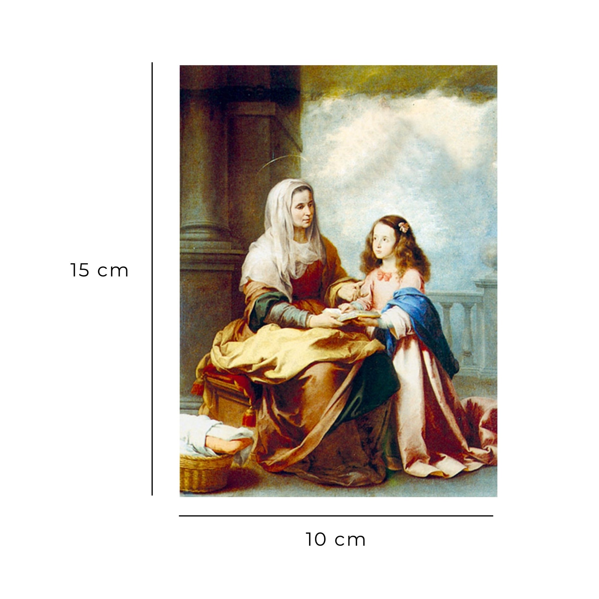 Cartolina sant'Anna e Maria. Sul retro  "Preghiera a sant?Anna"