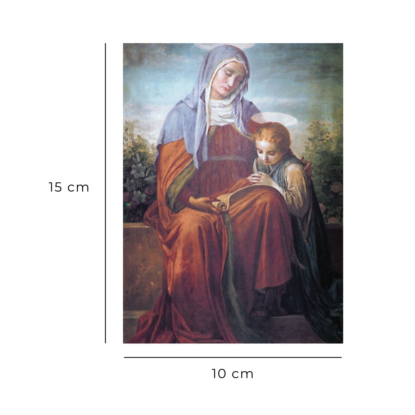Cartolina sant'Anna e Maria. Sul retro 'Preghiera delle mamme'