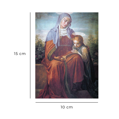 Cartolina sant'Anna e Maria. Sul retro 'Preghiera delle mamme'