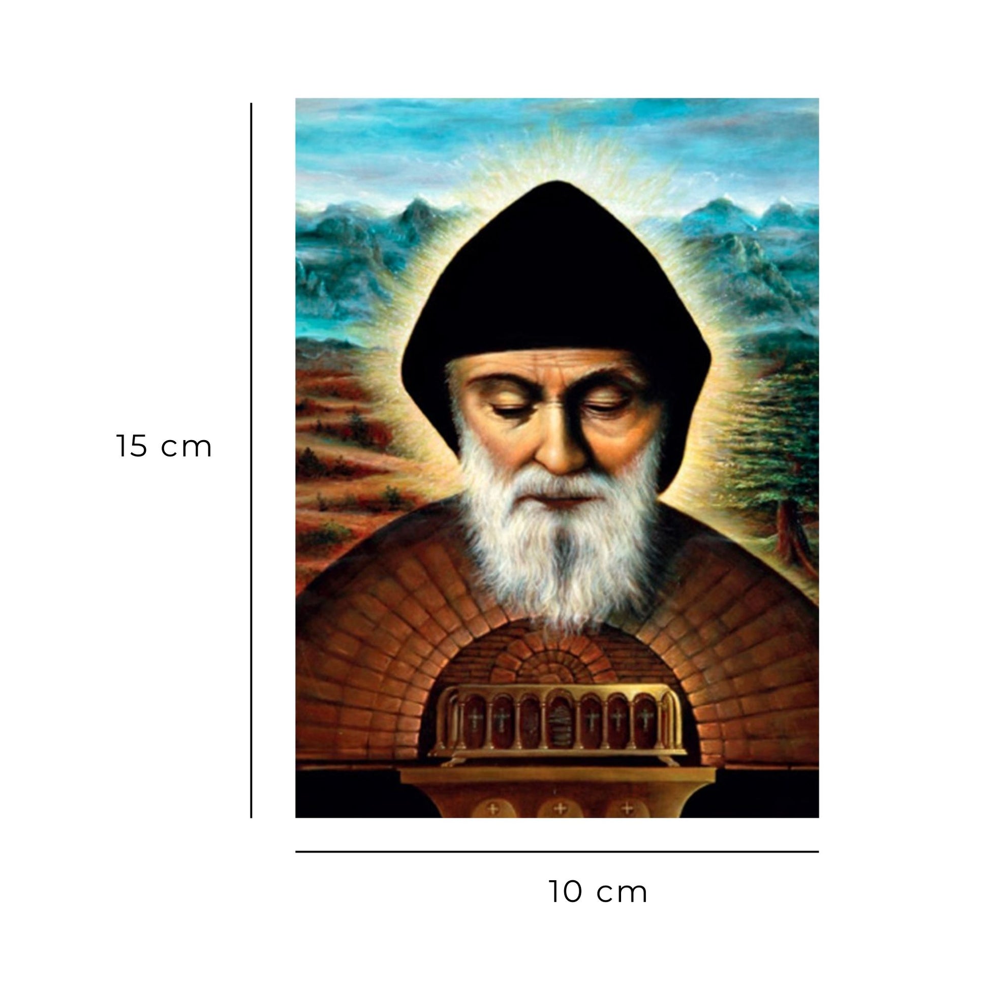 Cartolina San Charbel retro preghiera