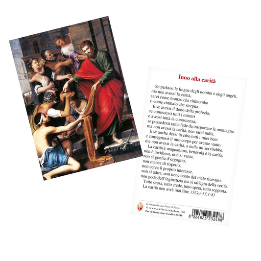 Cartolina San Paolo di Tarso con retro Inno alla carità