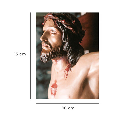 Cartolina con particolare del Crocifisso di Collevalenza con retro postale