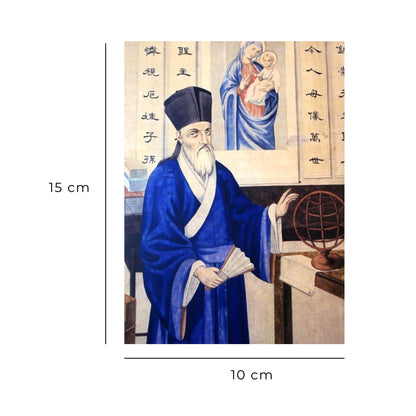Cartolina Padre Matteo Ricci con "Preghiera per ottenere la Beatificazione e Canonizzazione" in lingua inglese