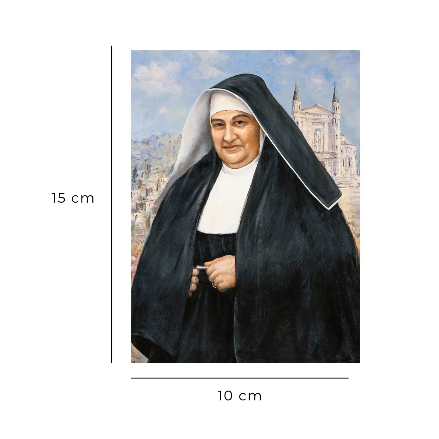 Cartolina Beata Fasce con retro "Preghiera alla beata Maria Teresa Fasce dei malati di tumore"