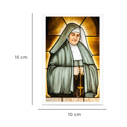 Cartolina beata Maria Teresa Fasce con retro "preghiera in tempo di calamita'"