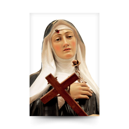 Cartolina Santa Rita con retro "Preghiera a santa Rita modello di vita cristiana"