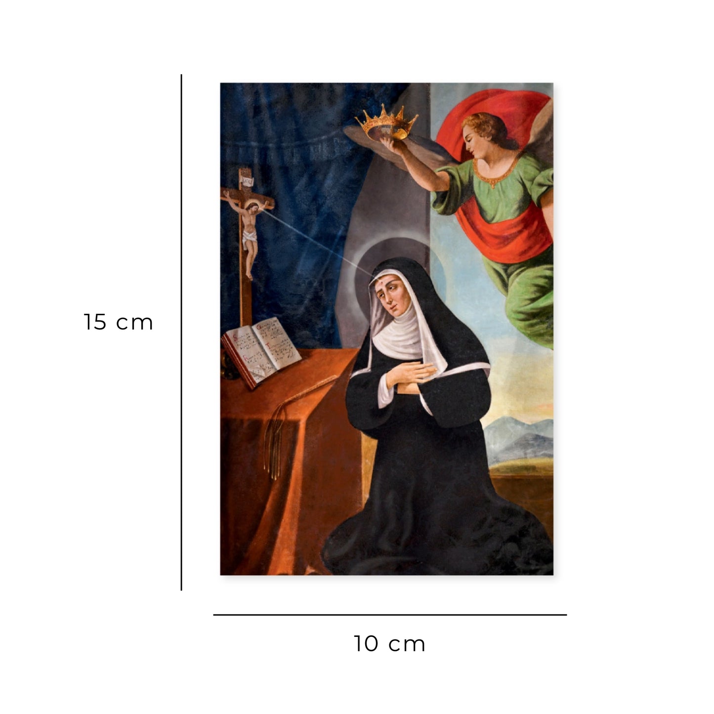 Cartolina santa Rita con retro 'Preghiera a santa Rita di una persona vedova'