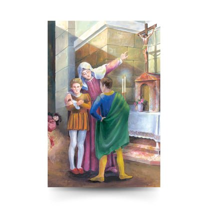Cartolina santa Rita con retro preghiera della mamma