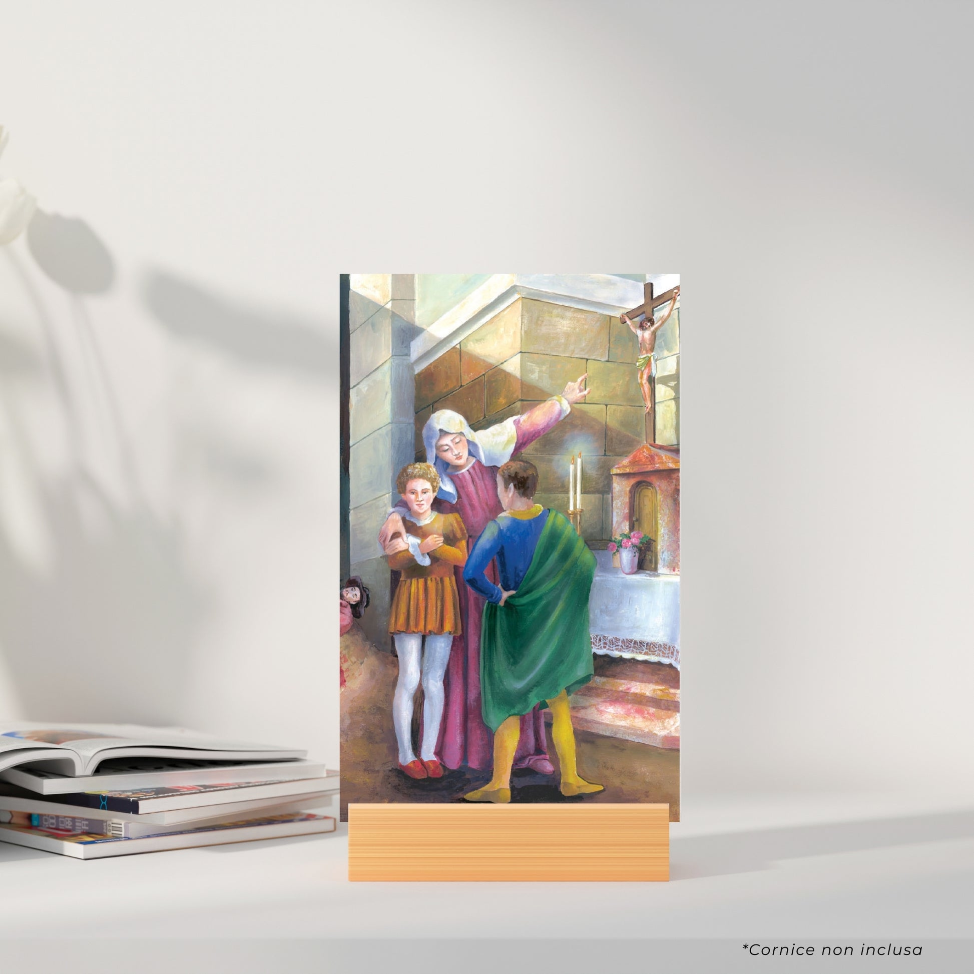 Cartolina santa Rita con retro preghiera della mamma