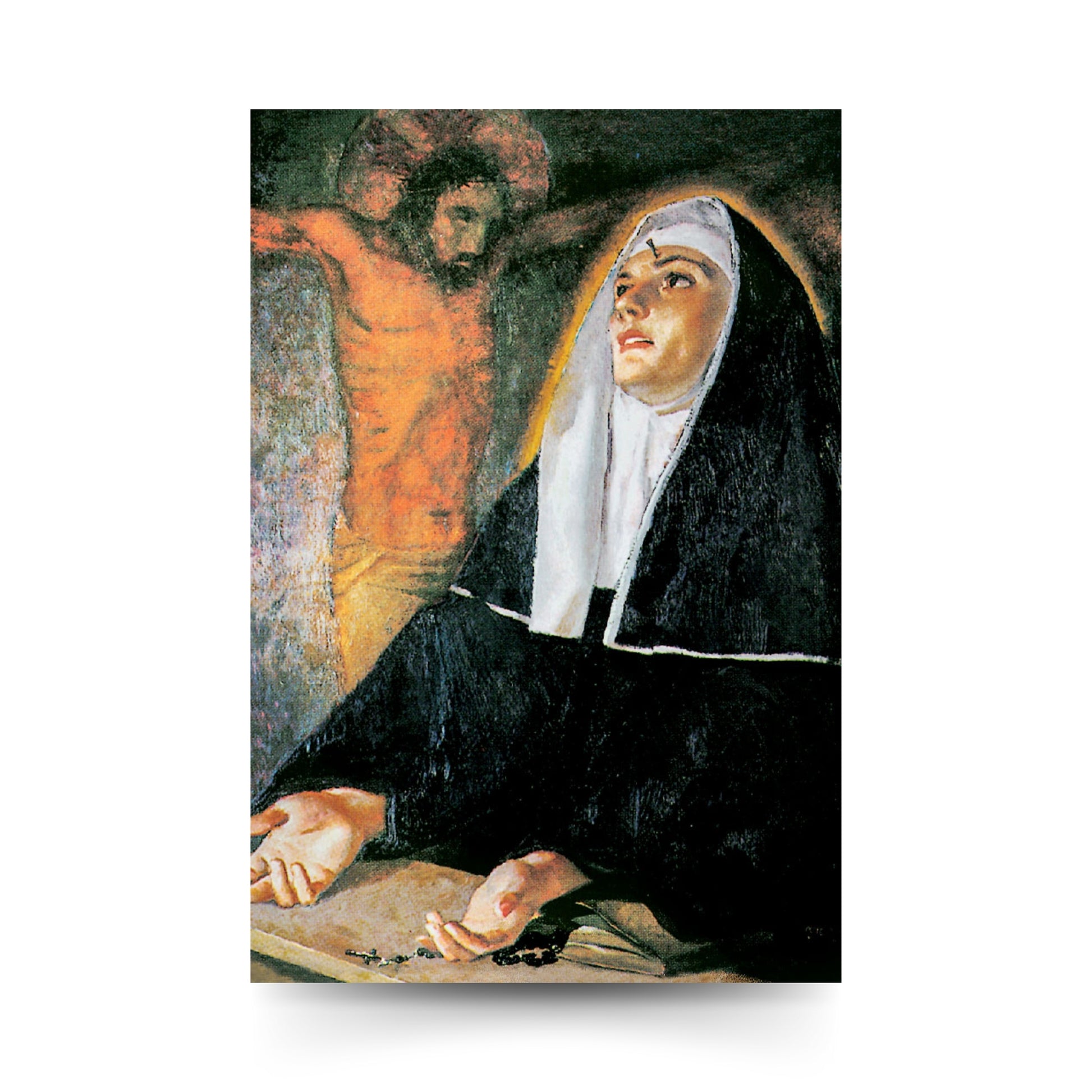 Cartolina a santa Rita con retro "Preghiera di affidamento a santa Rita"