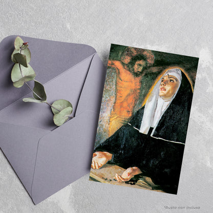 Cartolina a santa Rita con retro "Preghiera di affidamento a santa Rita"