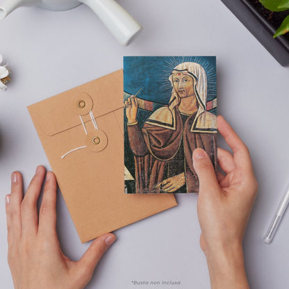 Cartolina santa Rita con retro "Preghiera a santa RIta per un infermo"