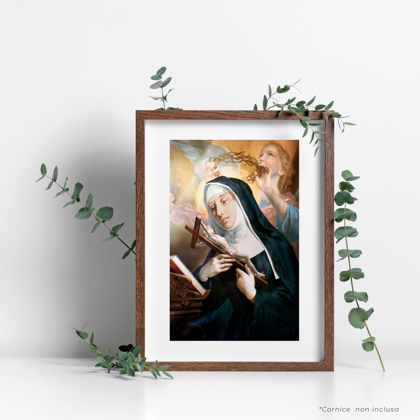 Cartolina santa Rita con retro "Preghiera a santa Rita per la pace in famiglia"