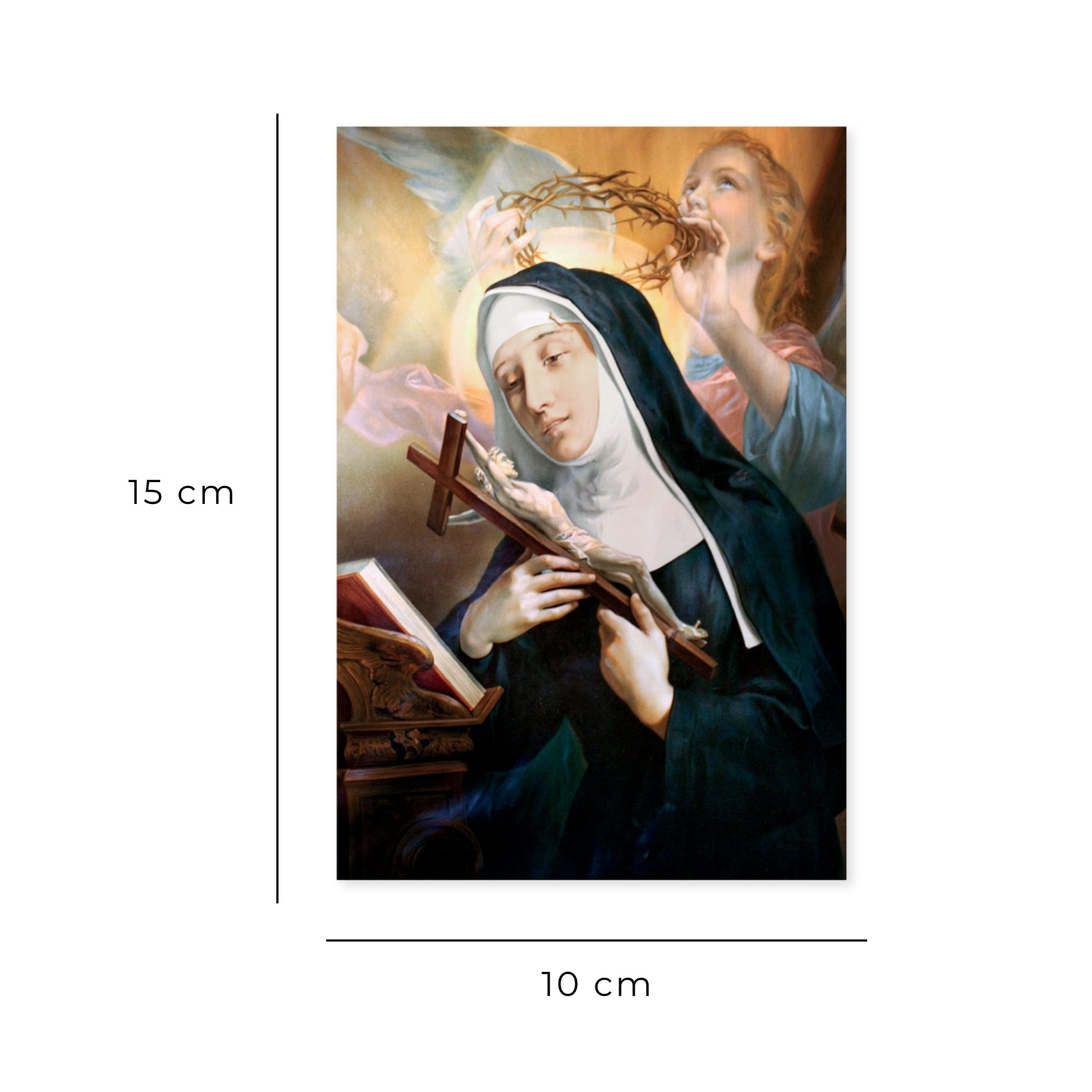 Cartolina santa Rita con retro "Preghiera a santa Rita per la pace in famiglia"