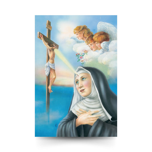 Cartolina santa Rita con retro "Preghiera dell'autista a santa Rita"