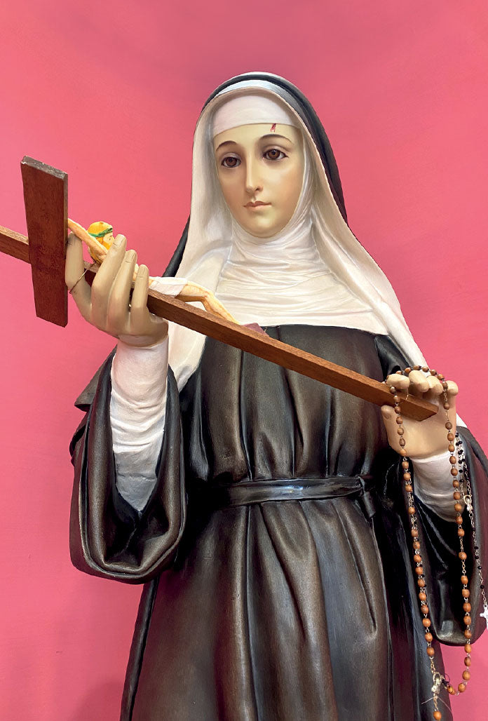 Cartolina santa Rita con retro "Ringraziamento a santa Rita per una grazia ricevuta"