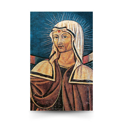 Cartolina santa Rita con retro "Preghiera a santa Rita per le anime del Purgatorio"