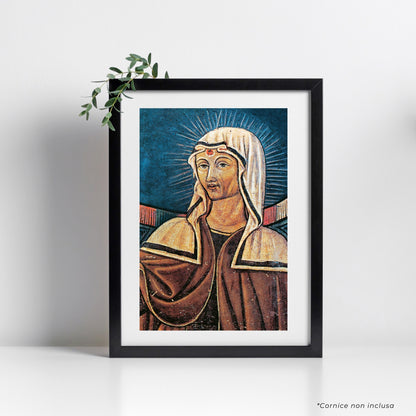 Cartolina santa Rita con retro "Preghiera a santa Rita per le anime del Purgatorio"