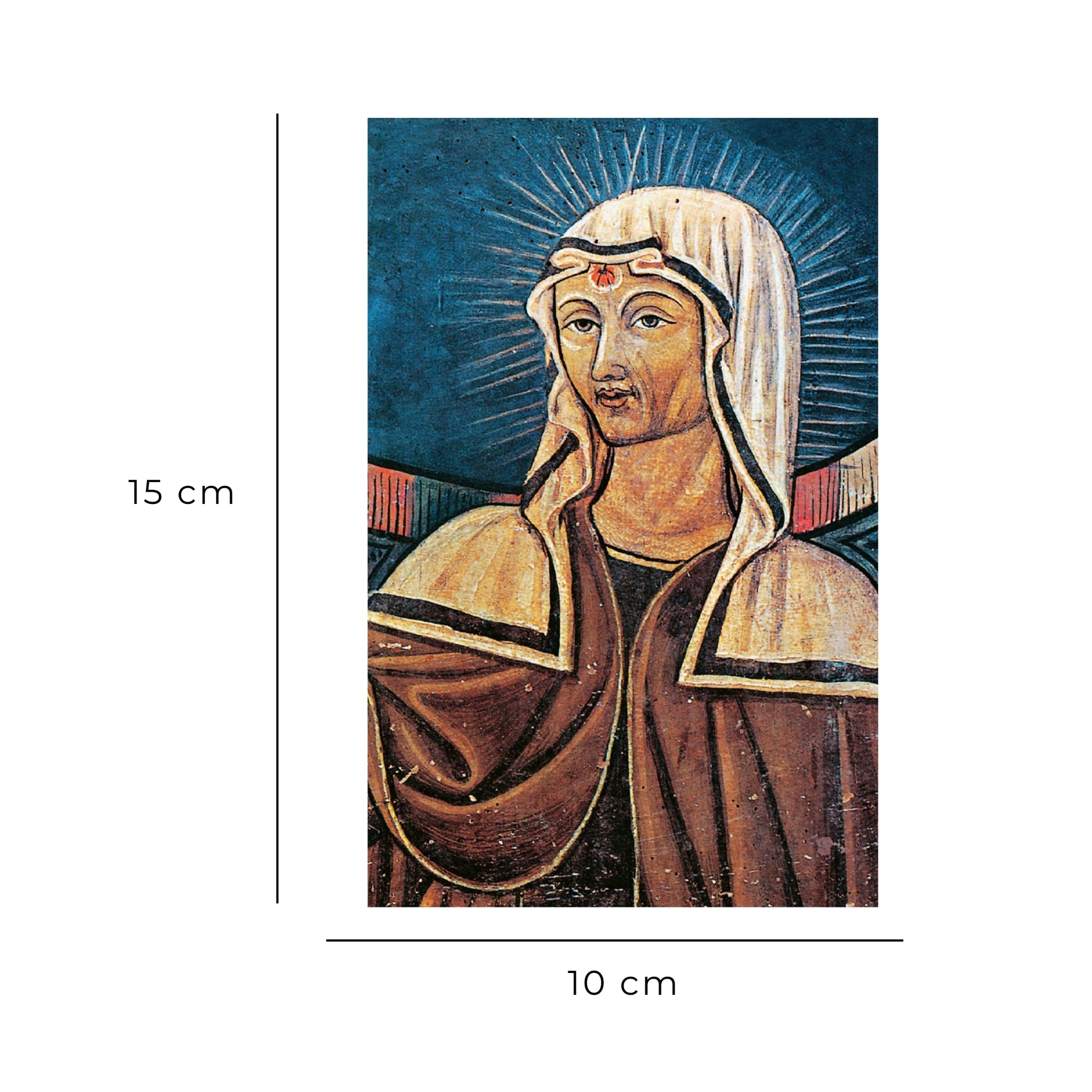 Cartolina santa Rita con retro "Preghiera a santa Rita per le anime del Purgatorio"