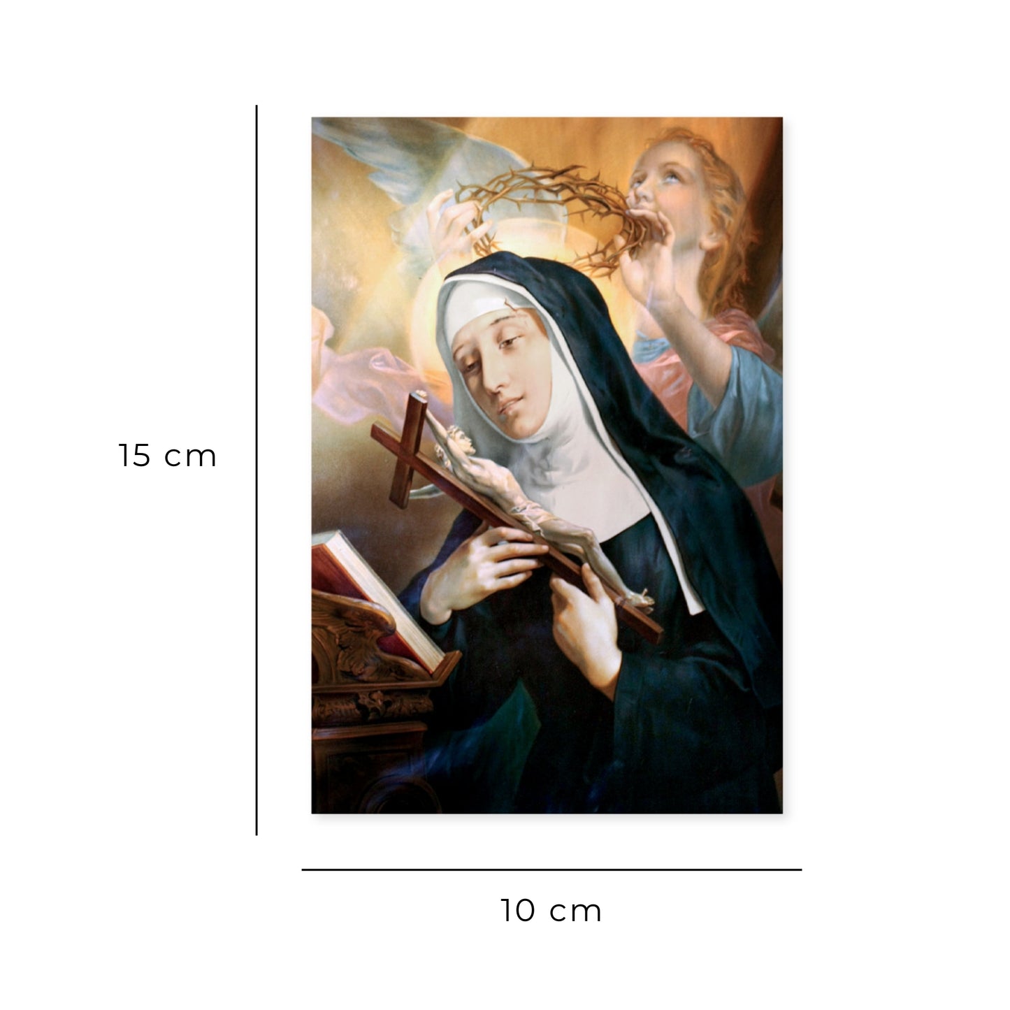 Cartolina santa Rita con retro "Preghiera per chiedere una grazia"