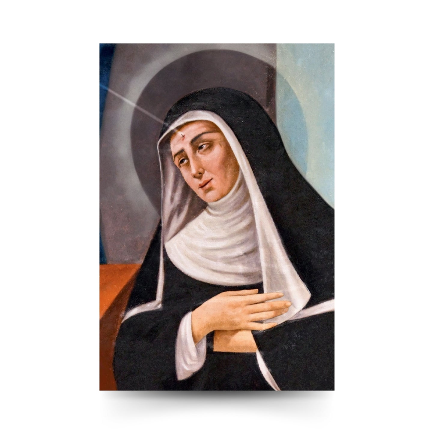 Cartolina santa Rita con retro "Preghiera a santa Rita per la conversione"