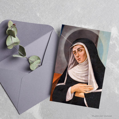 Cartolina santa Rita con retro "Preghiera a santa Rita per la conversione"