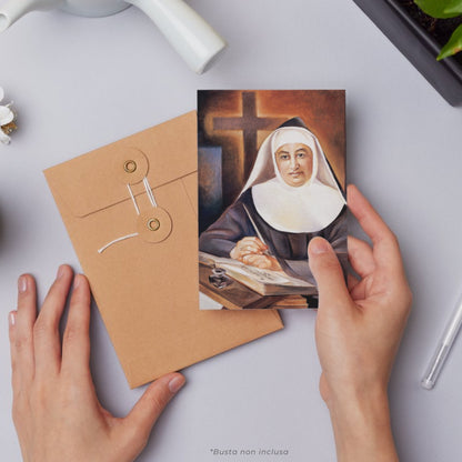 Cartolina alla beata Maria Teresa Fasce con retro "Preghiera alla beata Maria Teresa Fasce per chiedere una grazia"