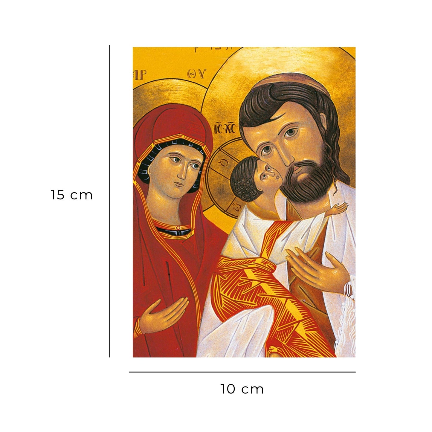 Cartolina Icona Santa Famiglia. Sul retro "San Giuseppe, ti ho pregato forse troppo poco"