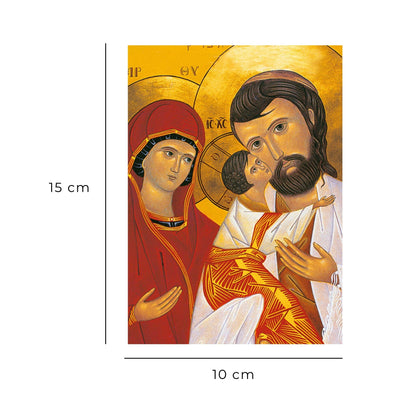 Cartolina Icona Santa Famiglia. Sul retro "San Giuseppe, ti ho pregato forse troppo poco"